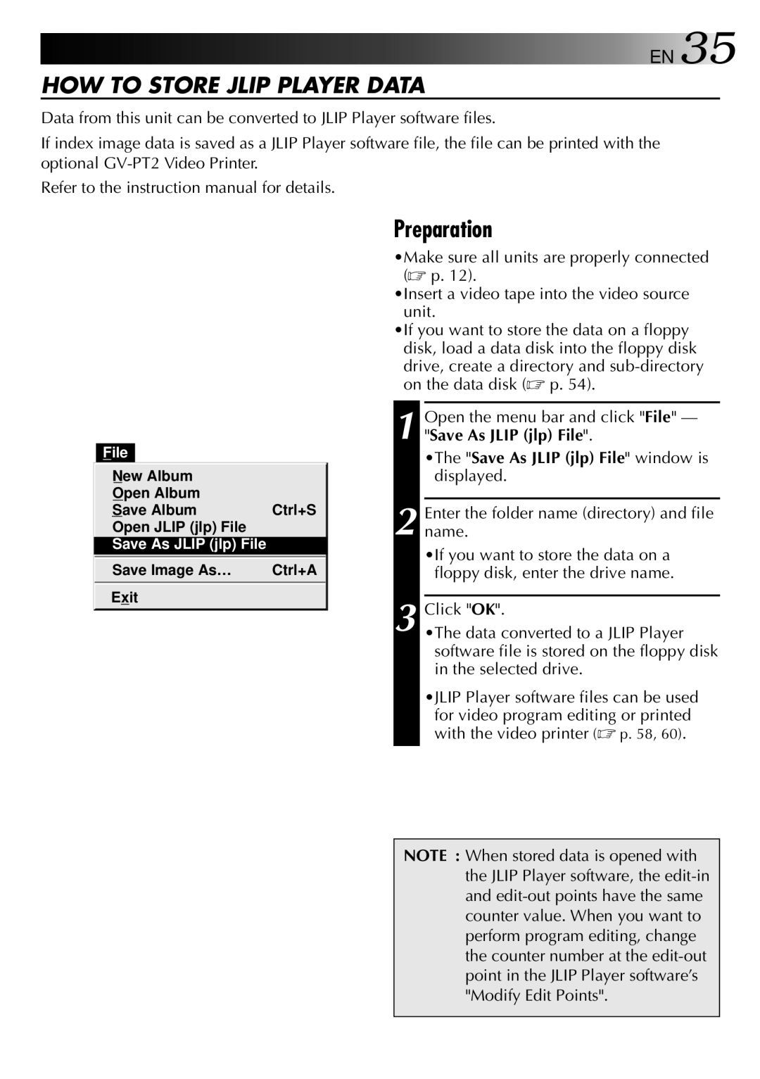 JVC 0397MKV*UN*SN, LYT0002-0H6B manual HOW to Store Jlip Player Data, Save As Jlip jlp File window is displayed 