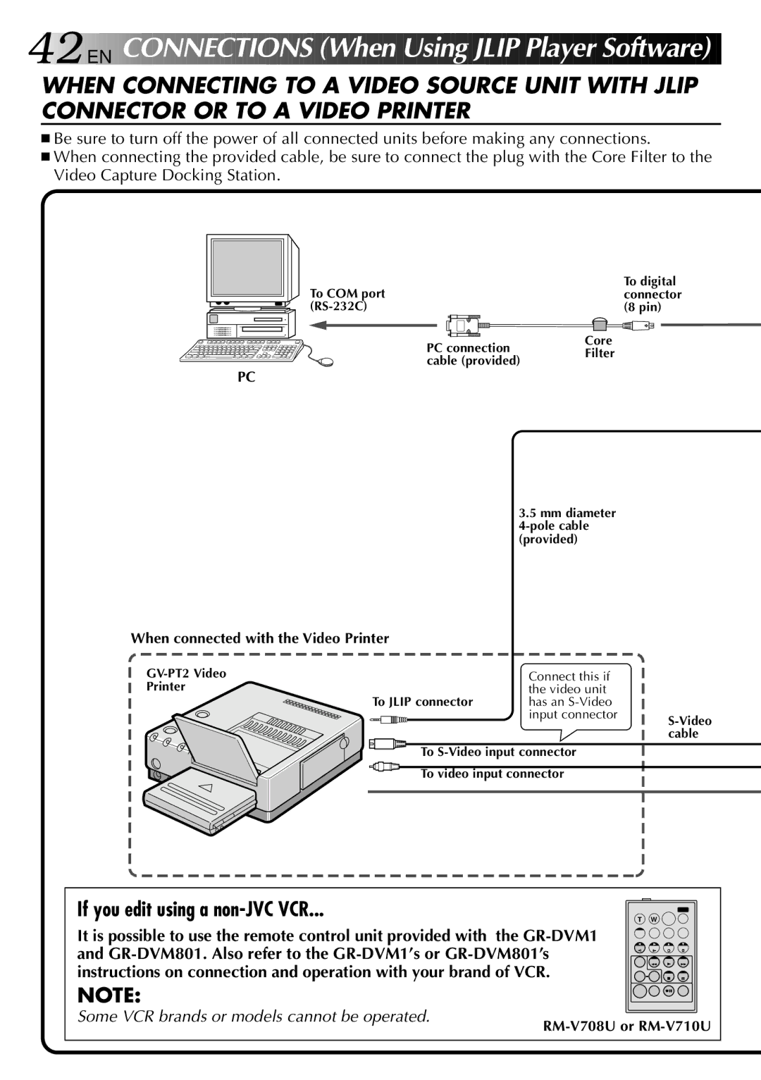 JVC LYT0002-0H6B, 0397MKV*UN*SN manual EN Connections When Using Jlip Playe r Soft ware 