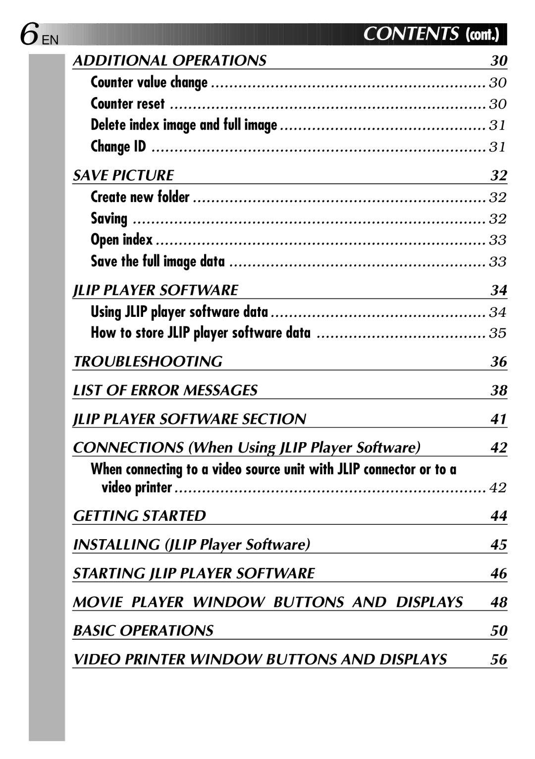 JVC LYT0002-0H6B, 0397MKV*UN*SN manual Additional Operations, Save Picture, Jlip Player Software, Getting Started 