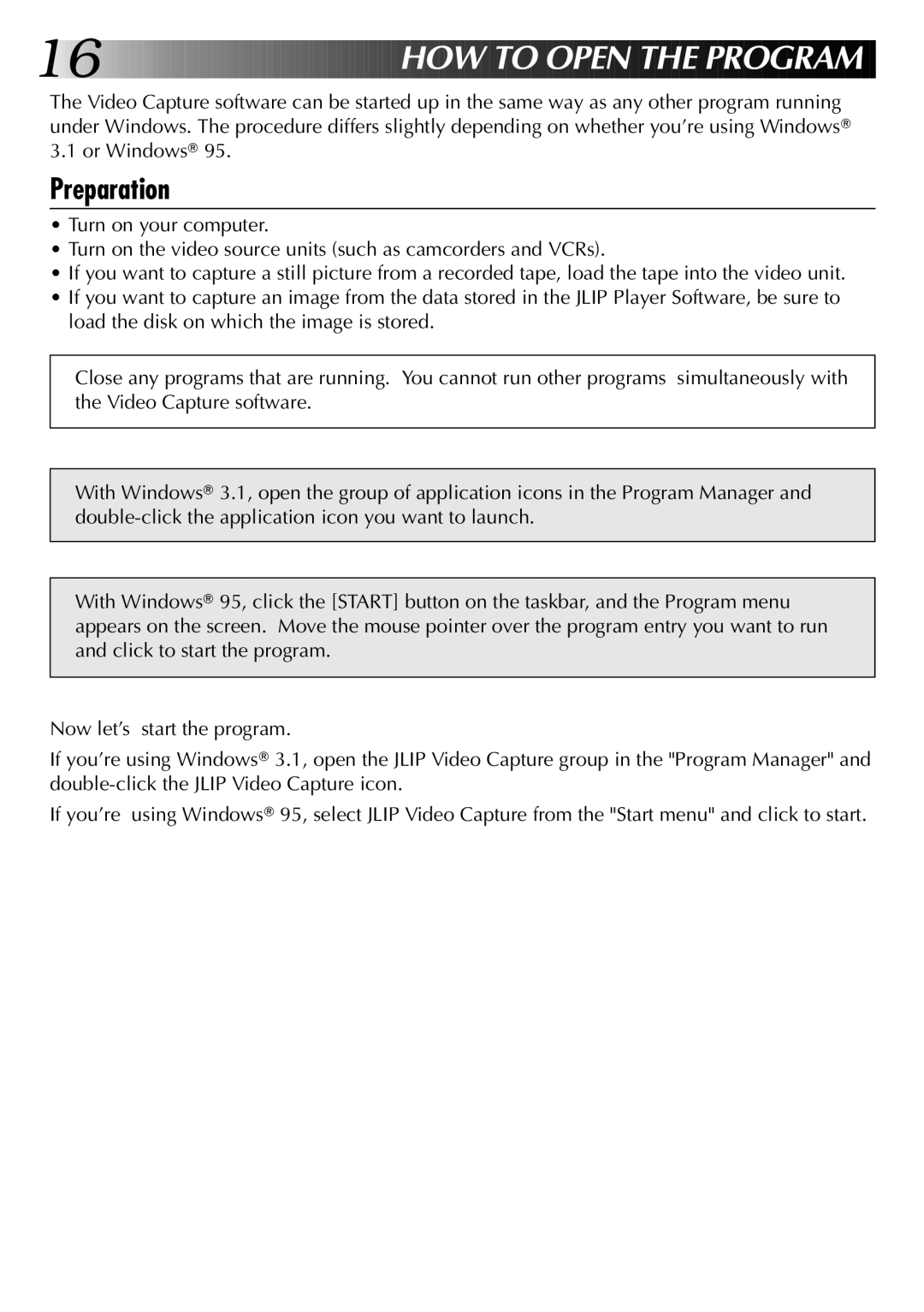 JVC LYT0002-0J9A, 0397MKV*UN*VP manual HO W to Open the PRO Gram, Preparation 