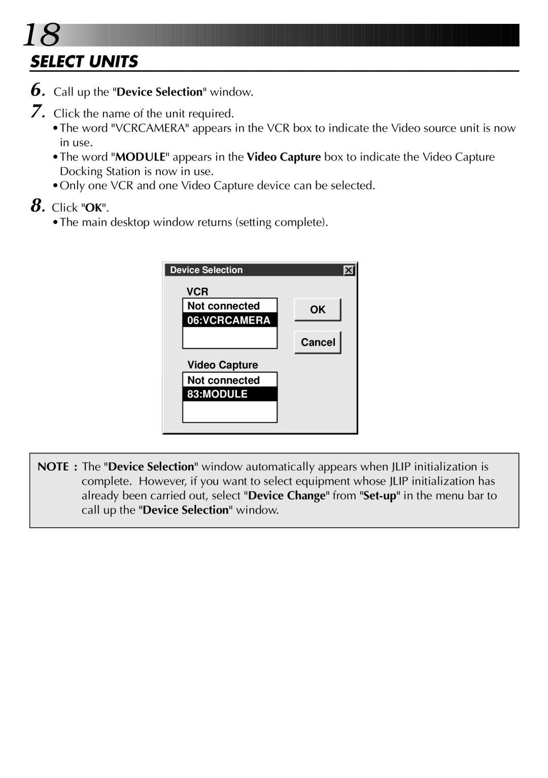 JVC LYT0002-0J9A, 0397MKV*UN*VP manual Select Units 