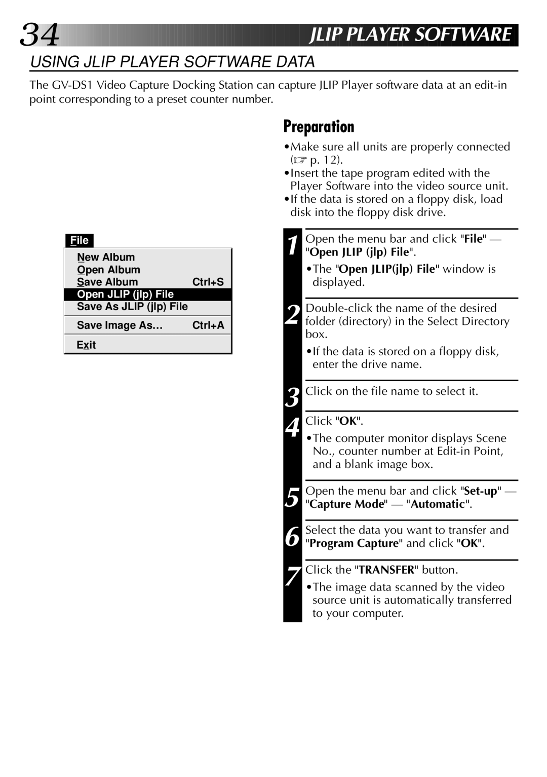 JVC LYT0002-0J9A, 0397MKV*UN*VP manual Using Jlip Player Software Data, Make sure all units are properly connected p 