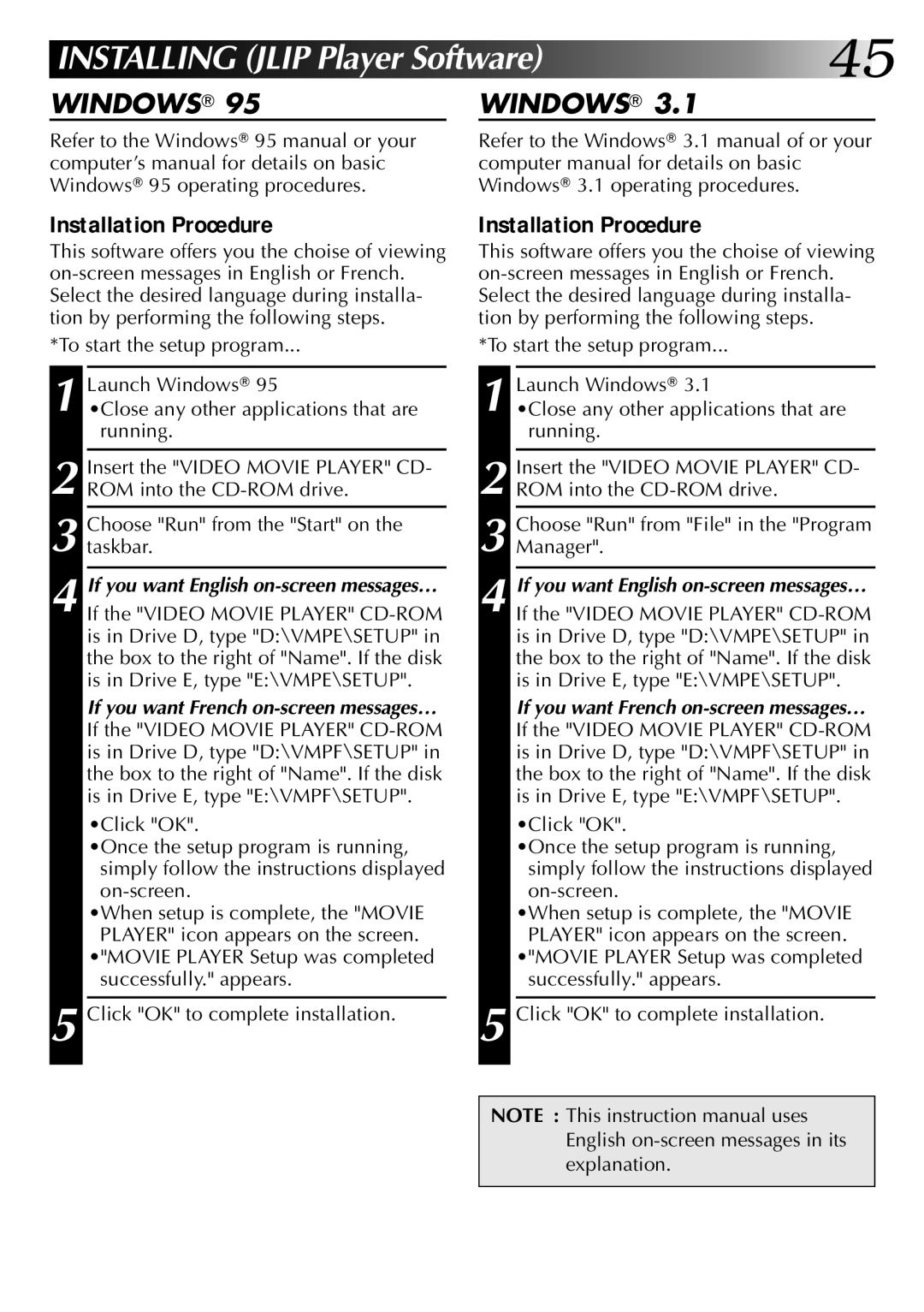 JVC 0397MKV*UN*VP, LYT0002-0J9A manual Installing Jlip Player Software, Windows 