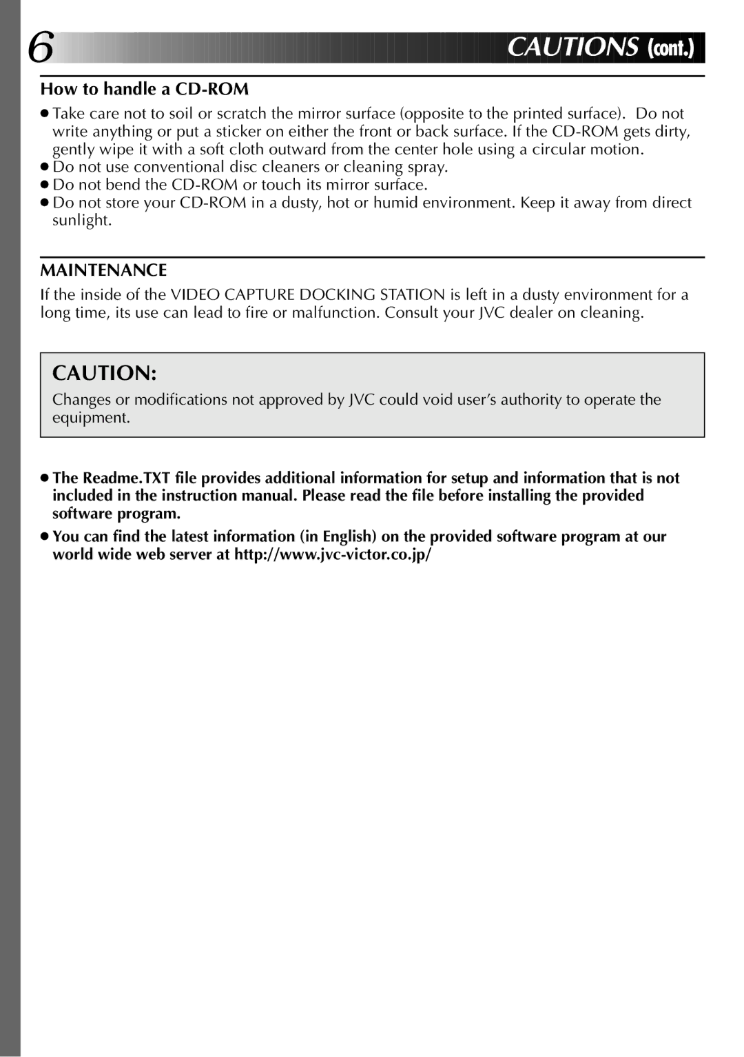 JVC LYT0002-0M1B, GV-DS1, 0397MKV*UN*YP manual How to handle a CD-ROM, Maintenance 