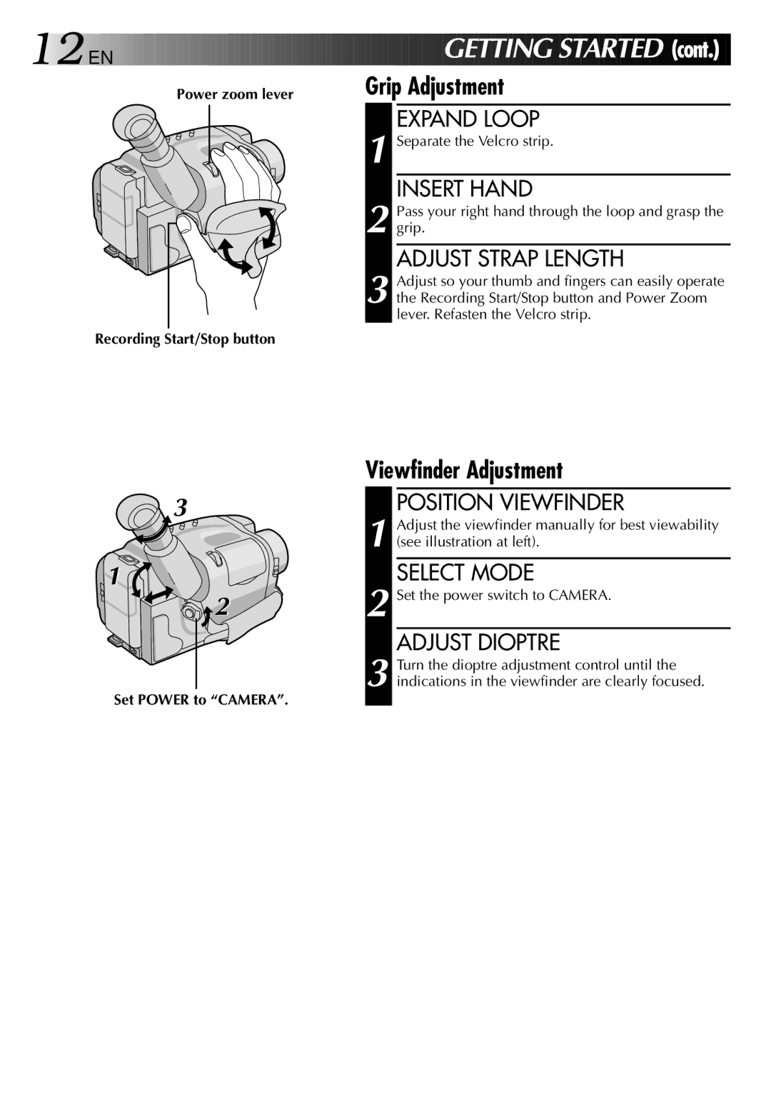 JVC LYT0002-0N4B specifications Viewfinder Adjustment 