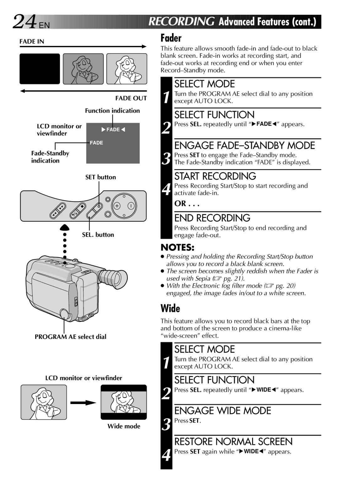 JVC LYT0002-0N4B specifications Fader, Wide 