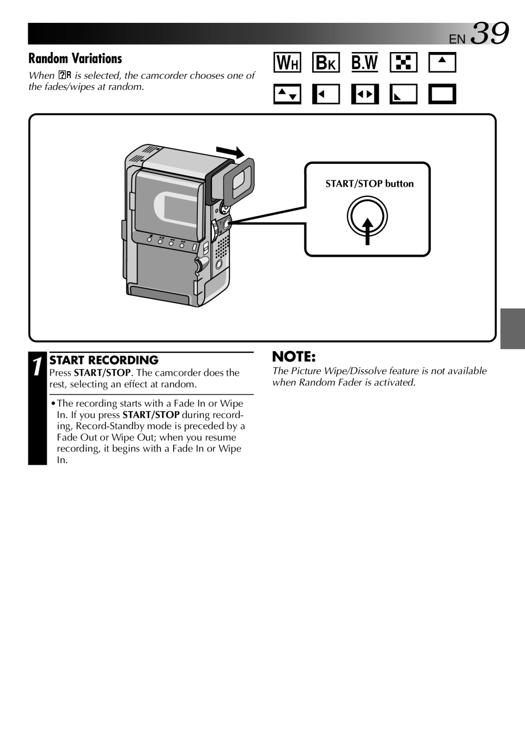 JVC 0797TOV*UN*VP, LYT0002-0V4A specifications Random Variations 