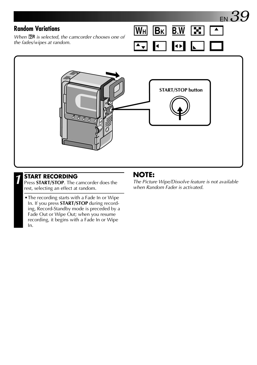 JVC 0997TOV*UN*SN, LYT0002-0X9A manual Random Variations 