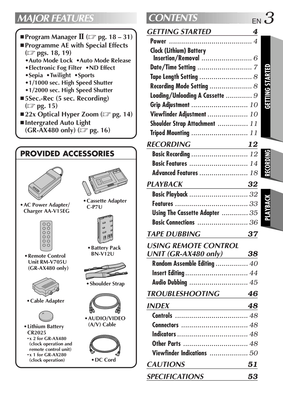 JVC LYT0060-001B manual Contents 