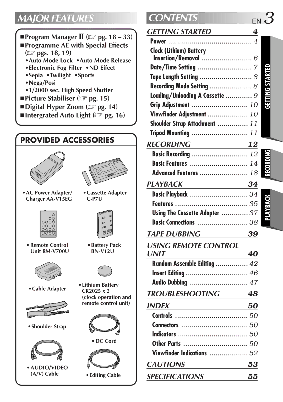 JVC LYT0085-001A manual Contents 