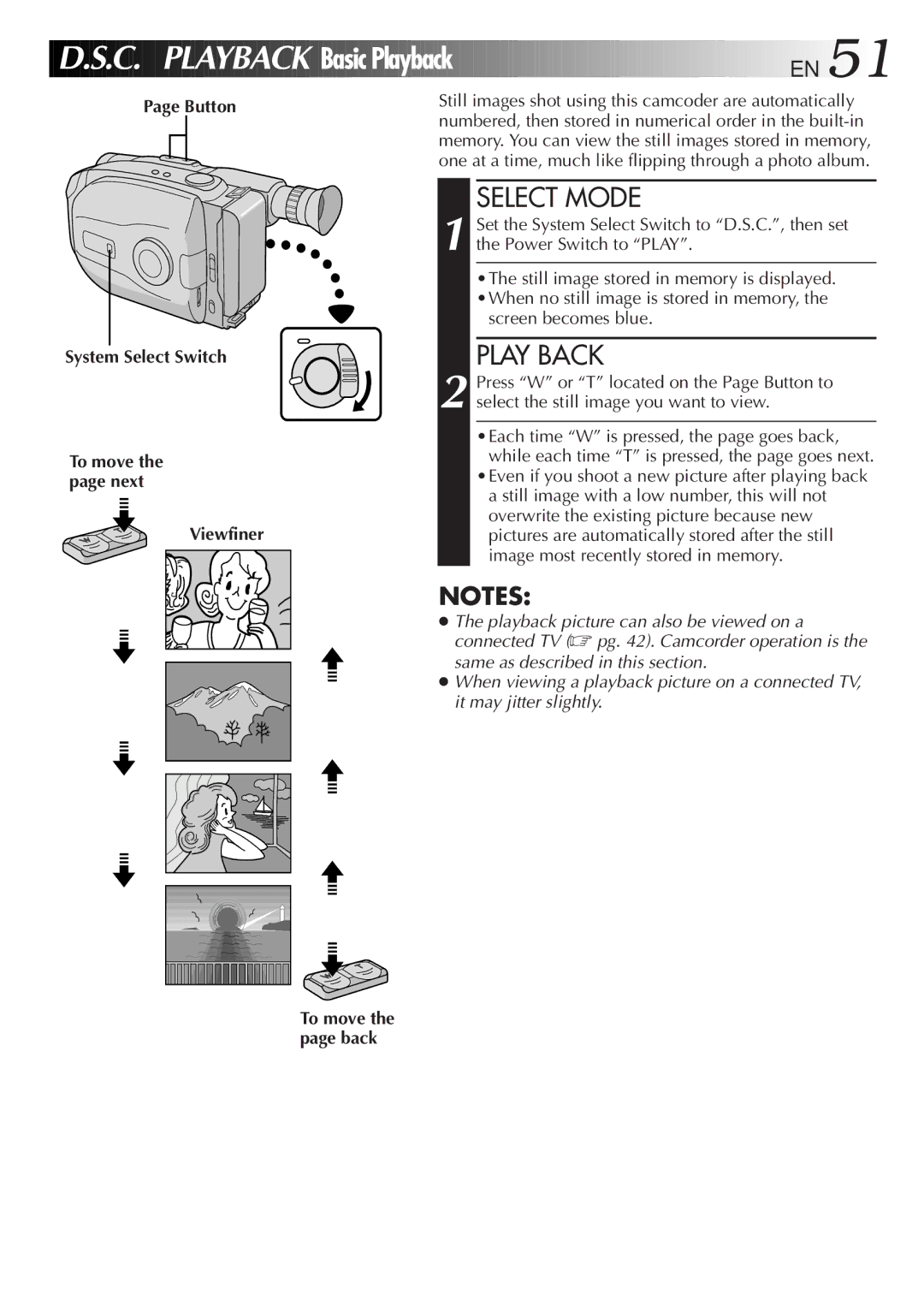 JVC LYT0087-001B manual Basic Playback EN, Button System Select Switch, Viewfiner 