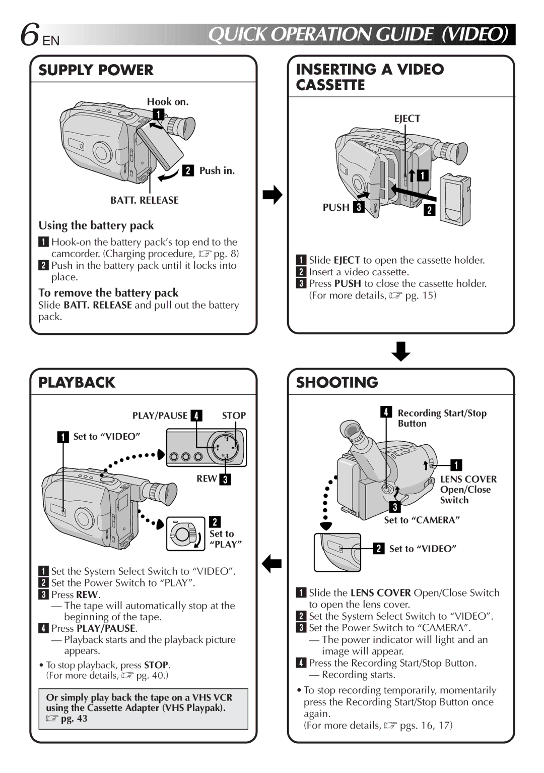 JVC LYT0089-001A specifications Using the battery pack, To remove the battery pack, BATT. Release, Eject Push 