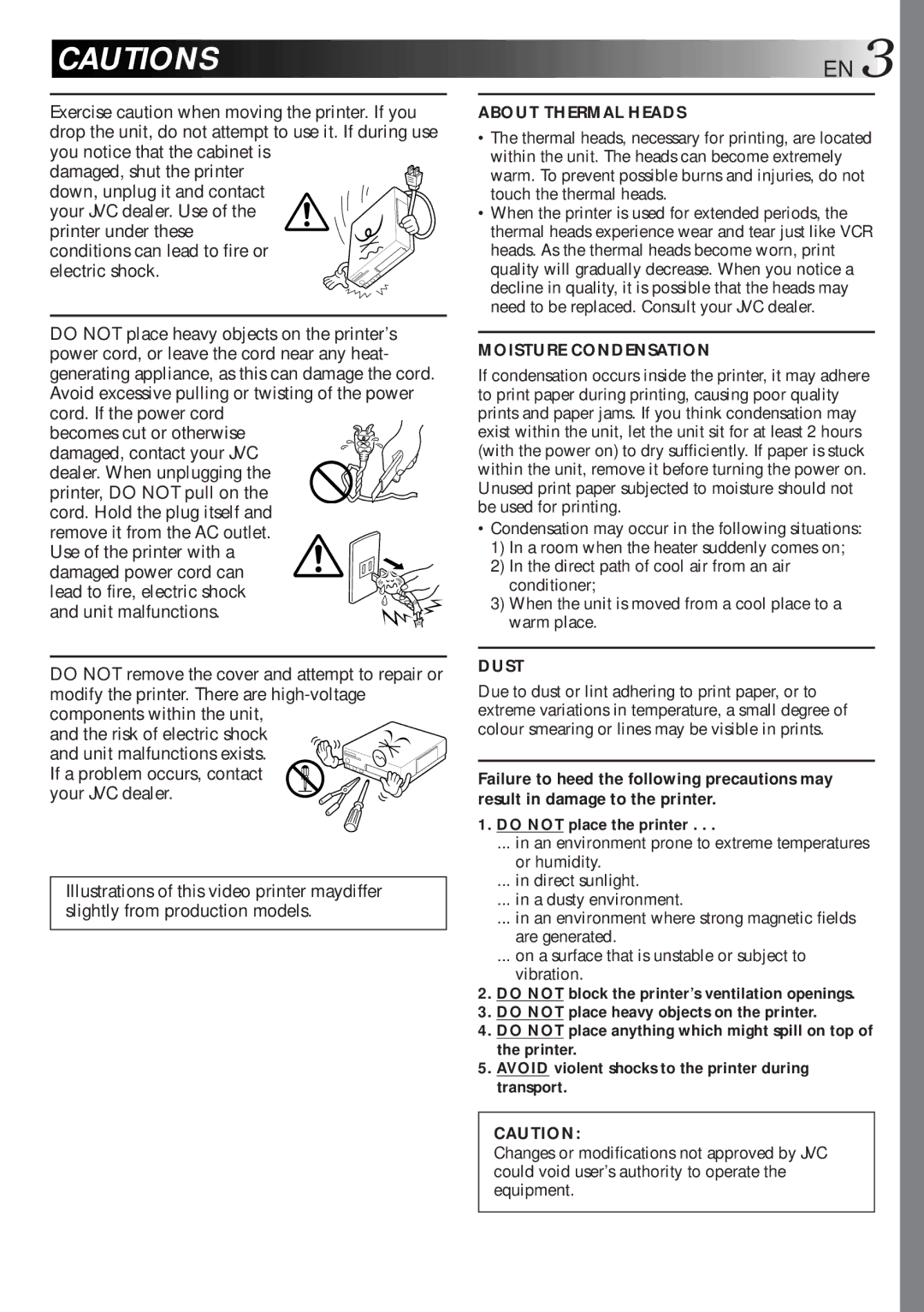 JVC 0298MNV*SW*VP, LYT0119-001A, GV-DT1 manual About Thermal Heads 