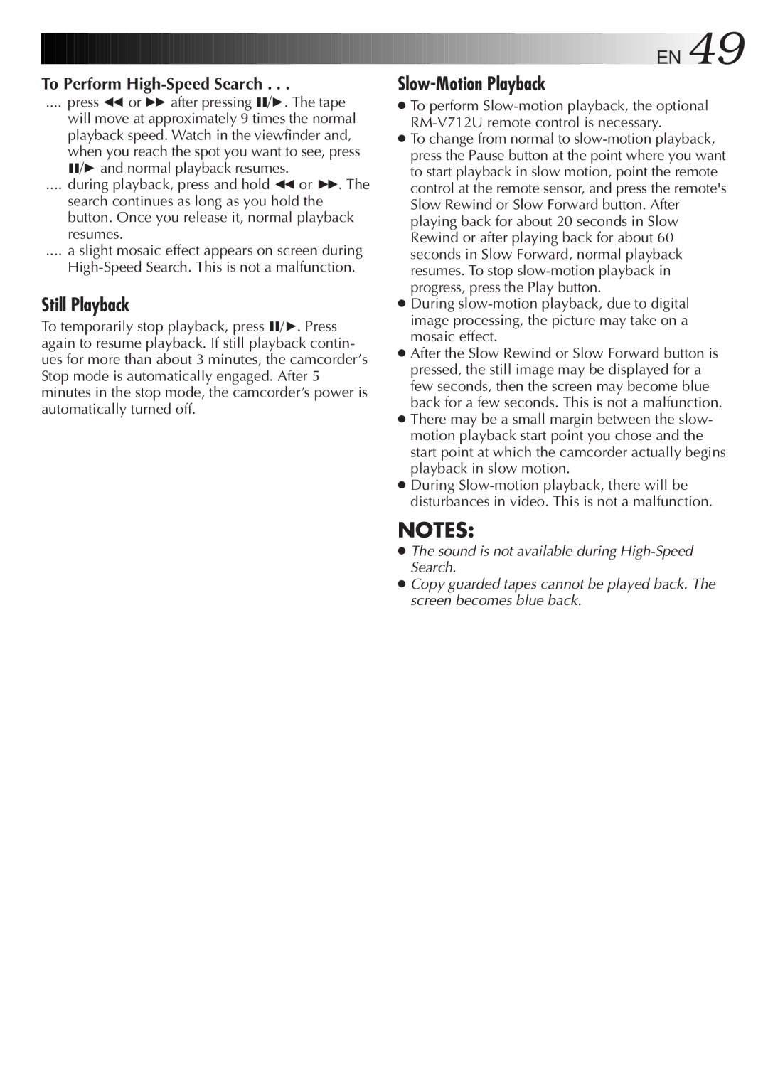 JVC LYT0152-001B manual To Perform High-Speed Search, Press 2 or 3 after pressing 6/4. The tape 