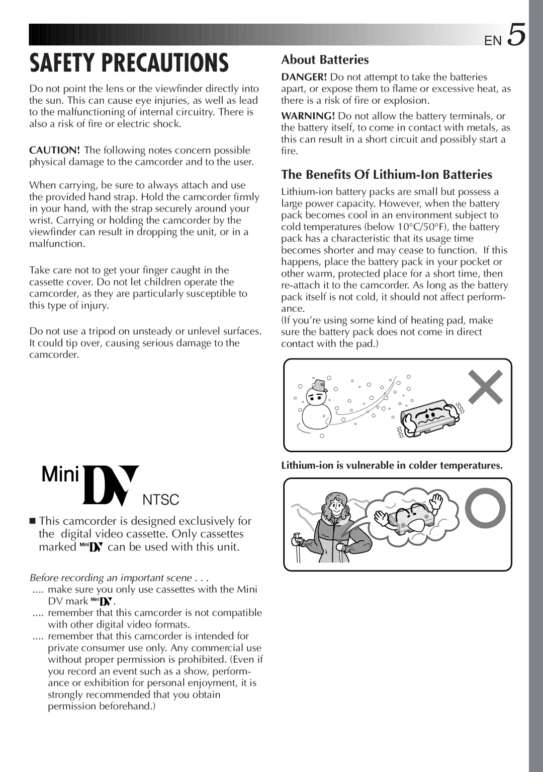 JVC LYT0152-001B manual Safety Precautions 