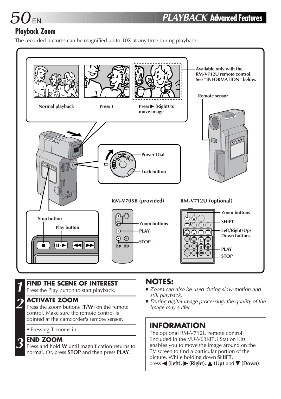 JVC LYT0152-001B manual Playback Zoom, Activate Zoom, END Zoom 