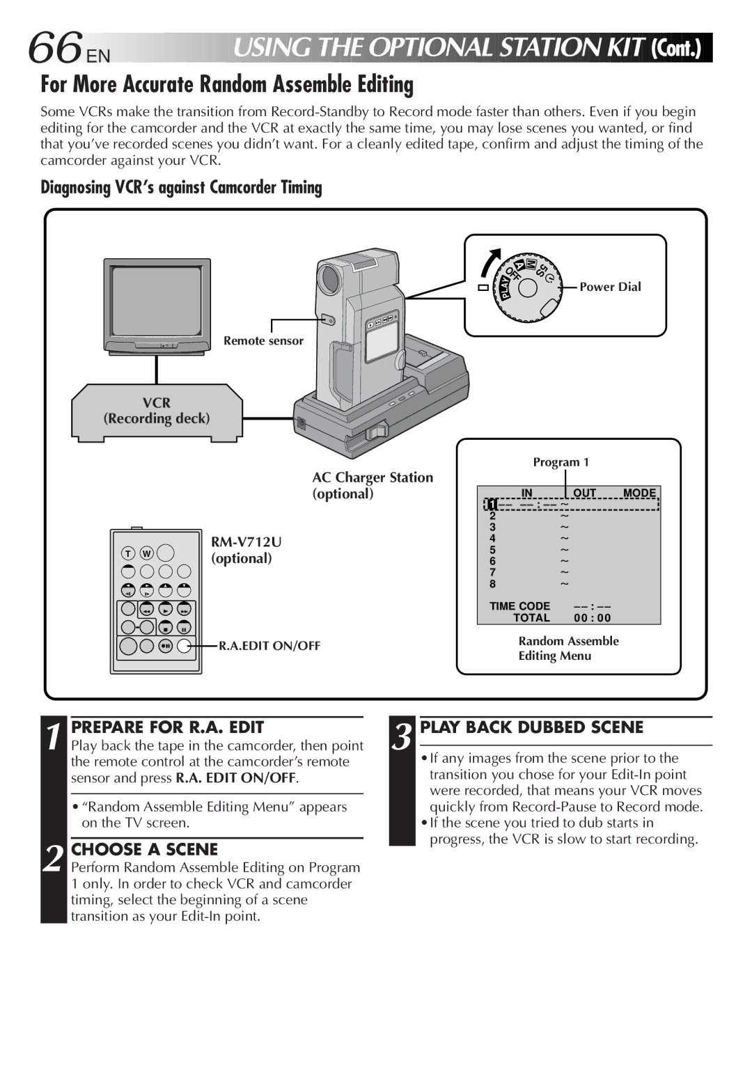 JVC LYT0152-001B For More Accurate Random Assemble Editing, Prepare for R.A. Edit Play Back Dubbed Scene, Choose a Scene 