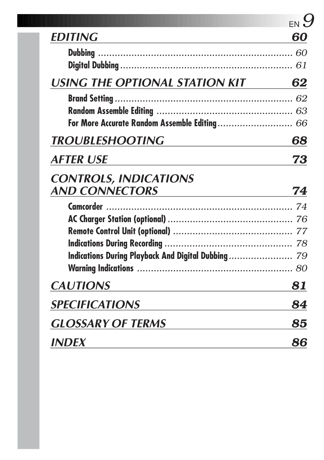 JVC LYT0152-001B manual Editing 