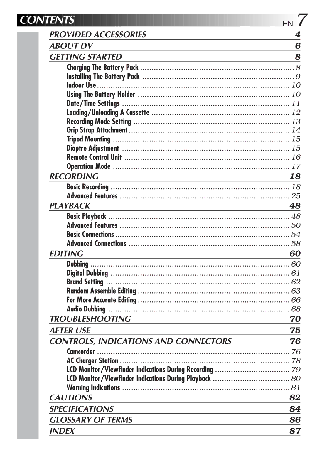 JVC LYT0190-001B manual Contents 