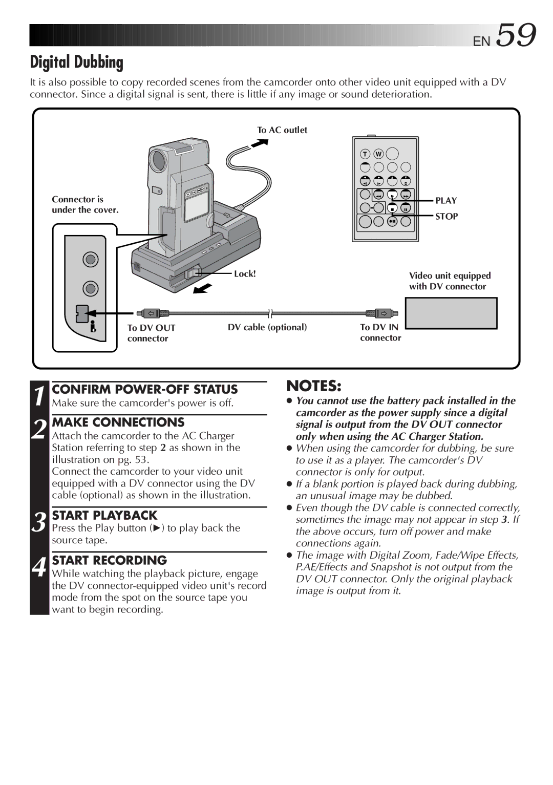 JVC LYT0192-001B manual Digital Dubbing, Make Connections 