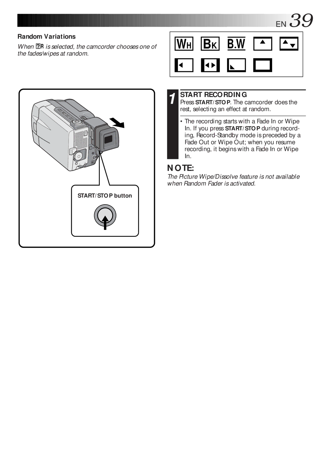 JVC LYT0216-001B specifications Random Variations, Wh Bk B W 