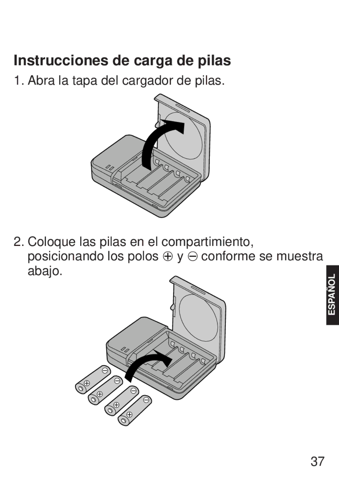 JVC BH-VC20U, LYT0221-001A manual Instrucciones de carga de pilas 