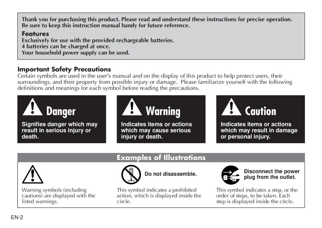 JVC LYT0232-001C manual Features, Important Safety Precautions 