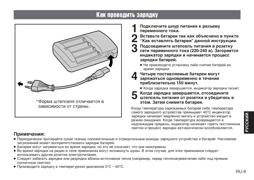 JVC LYT0232-001C manual Кàê ïðîâîäèòü çàðяäêó, Пðèìå÷àíèя 