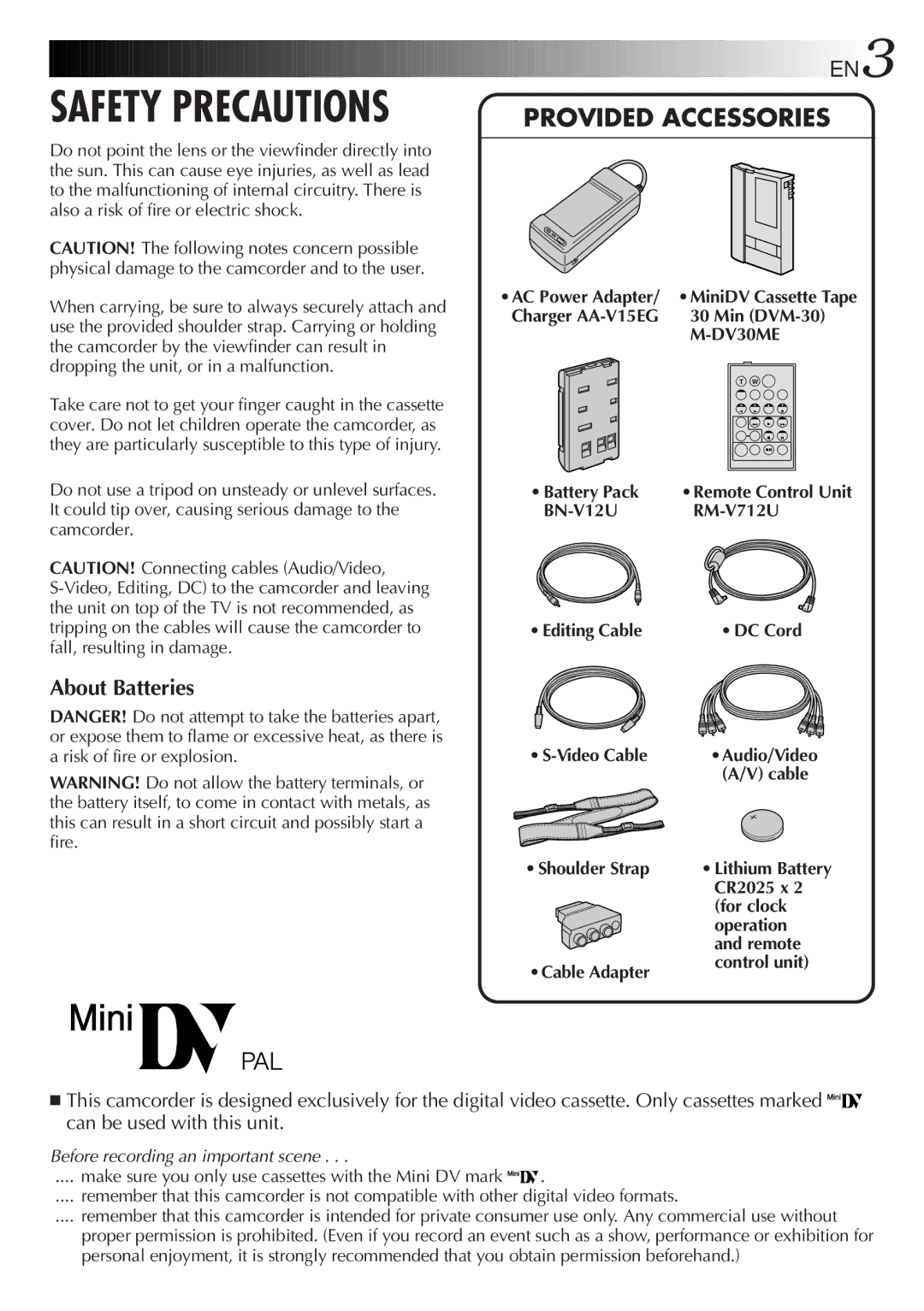 JVC LYT0242-001A manual About Batteries 