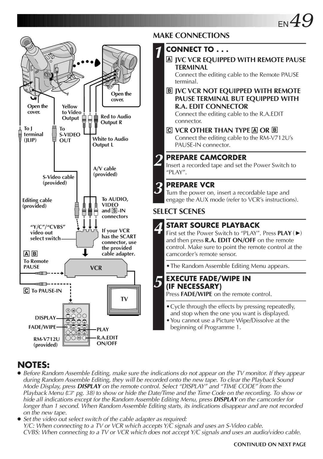 JVC LYT0242-001A manual Make Connections, Select Scenes 