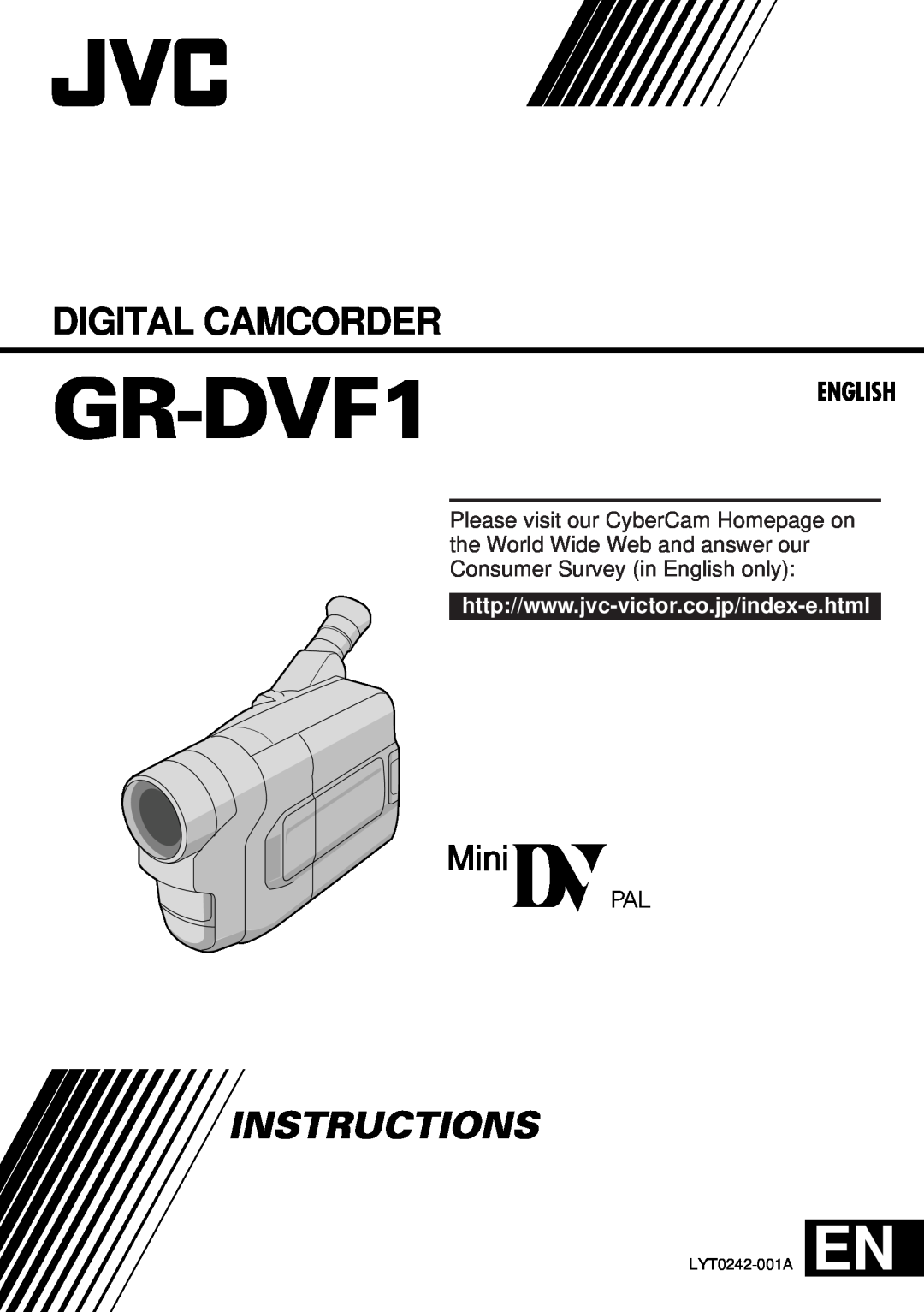 JVC manual English, GR-DVF1, Digital Camcorder, Instructions, LYT0242-001A EN 