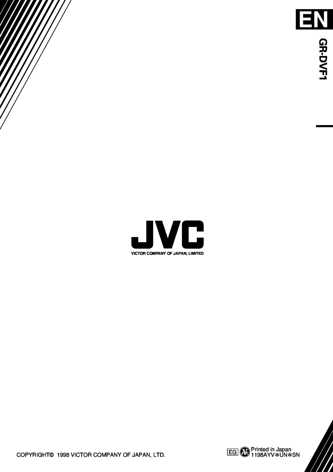 JVC LYT0242-001A manual GR-DVF1, Printed in Japan 1198AYV*UN*SN 