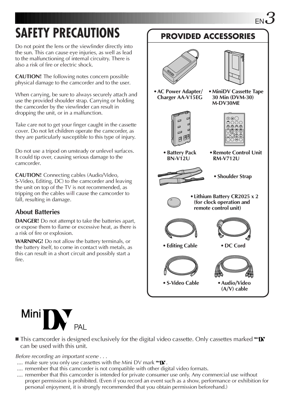 JVC LYT0275-001A manual About Batteries 