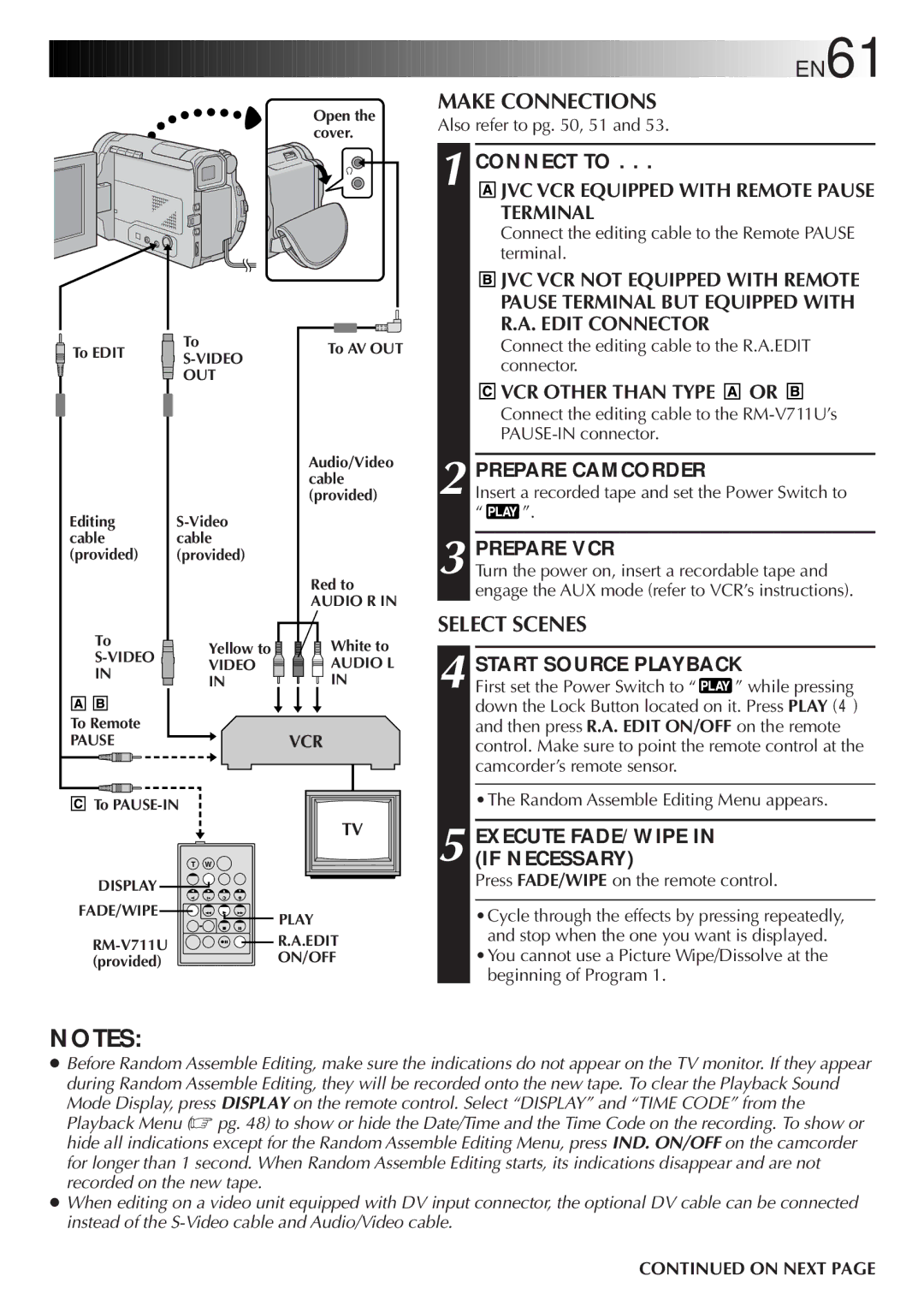 JVC LYT0291-001B manual Make Connections, Select Scenes 