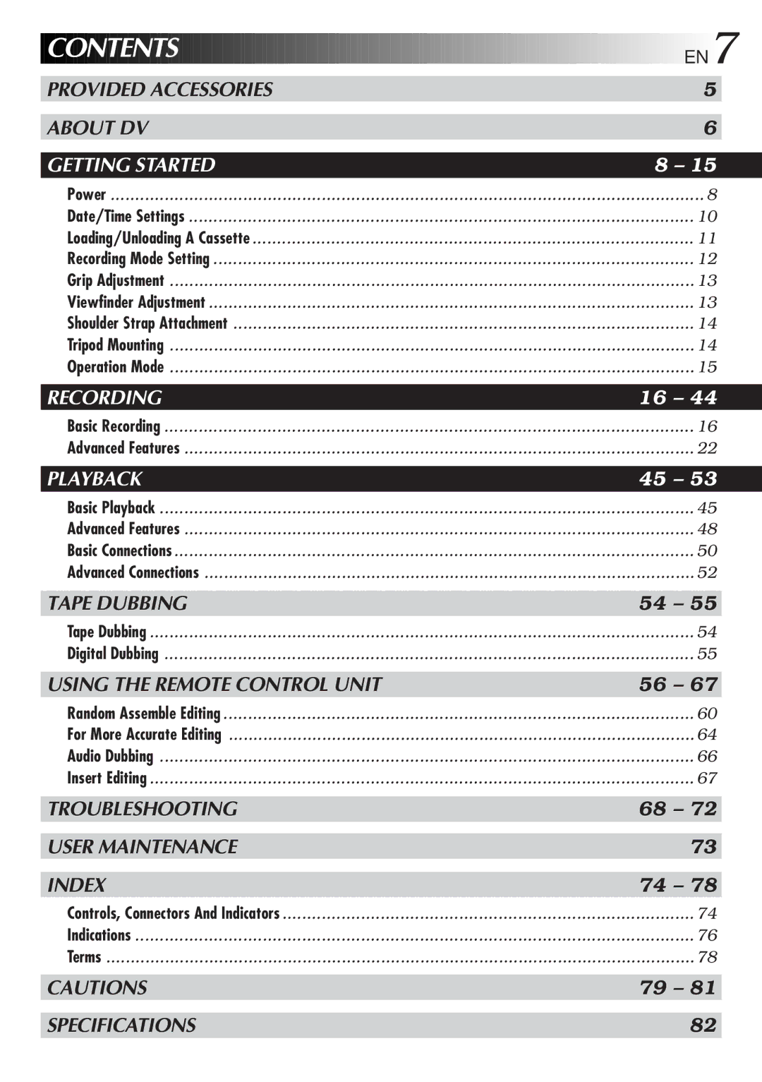 JVC LYT0291-001B manual Contents 