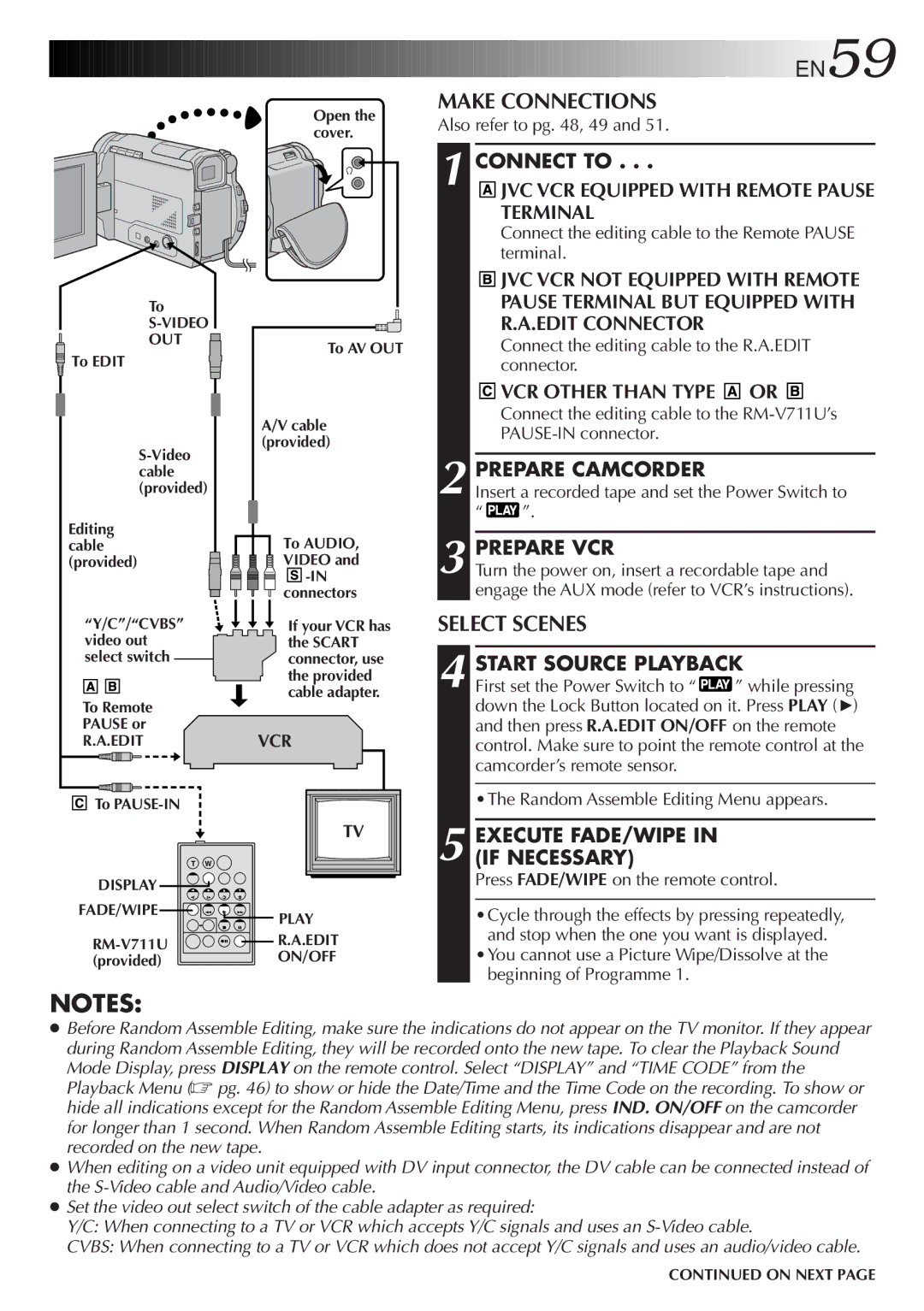 JVC LYT0329-001B manual Make Connections, Select Scenes 