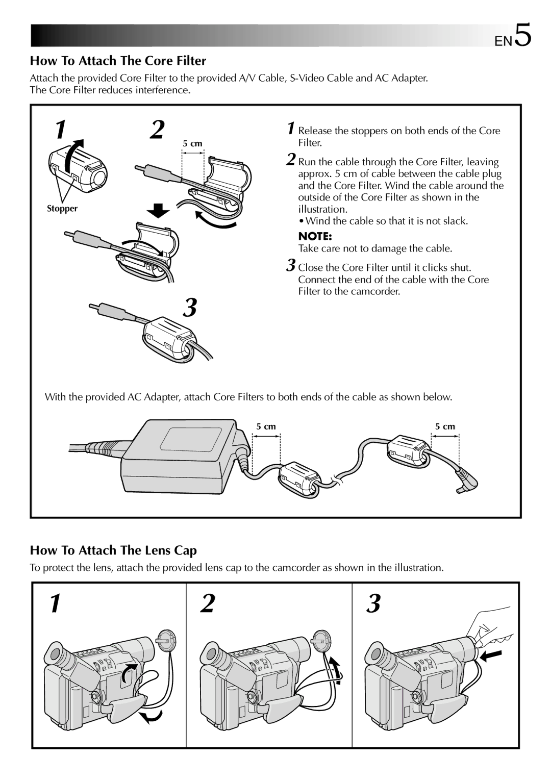 JVC 1000MKV*UN*VP, LYT0672-001A specifications How To Attach The Core Filter 