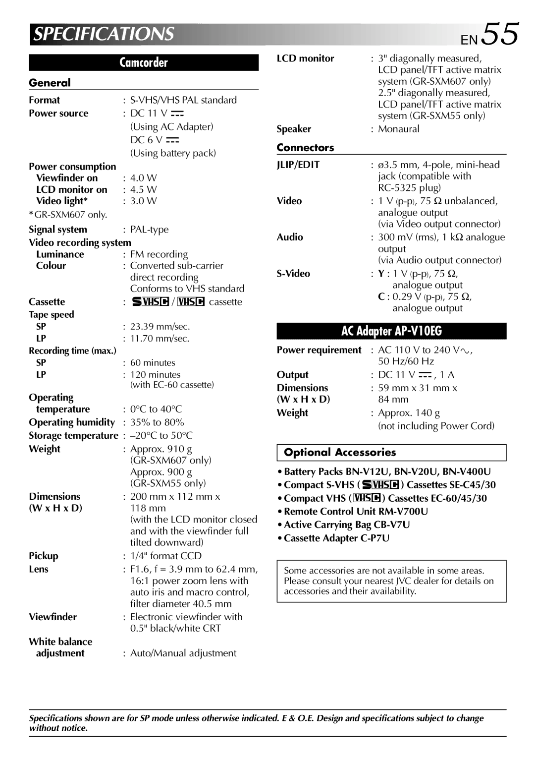 JVC 1000MKV*UN*VP, LYT0672-001A specifications EN55 