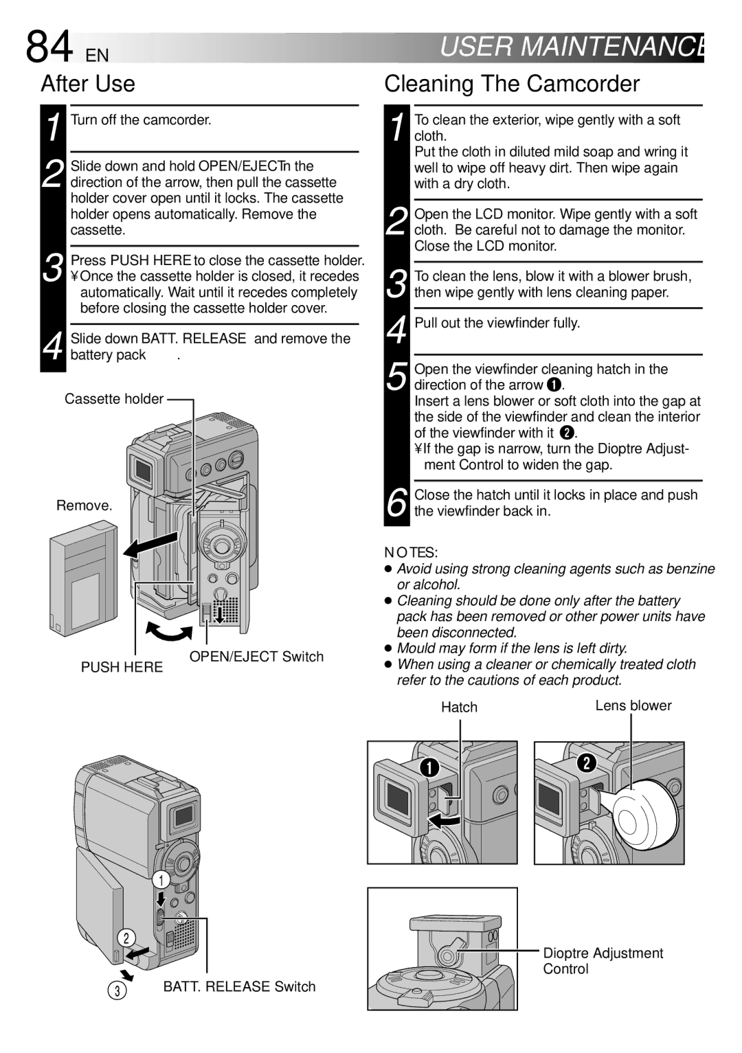 JVC LYT0844-001A specifications 84 EN, After Use, Push Here 