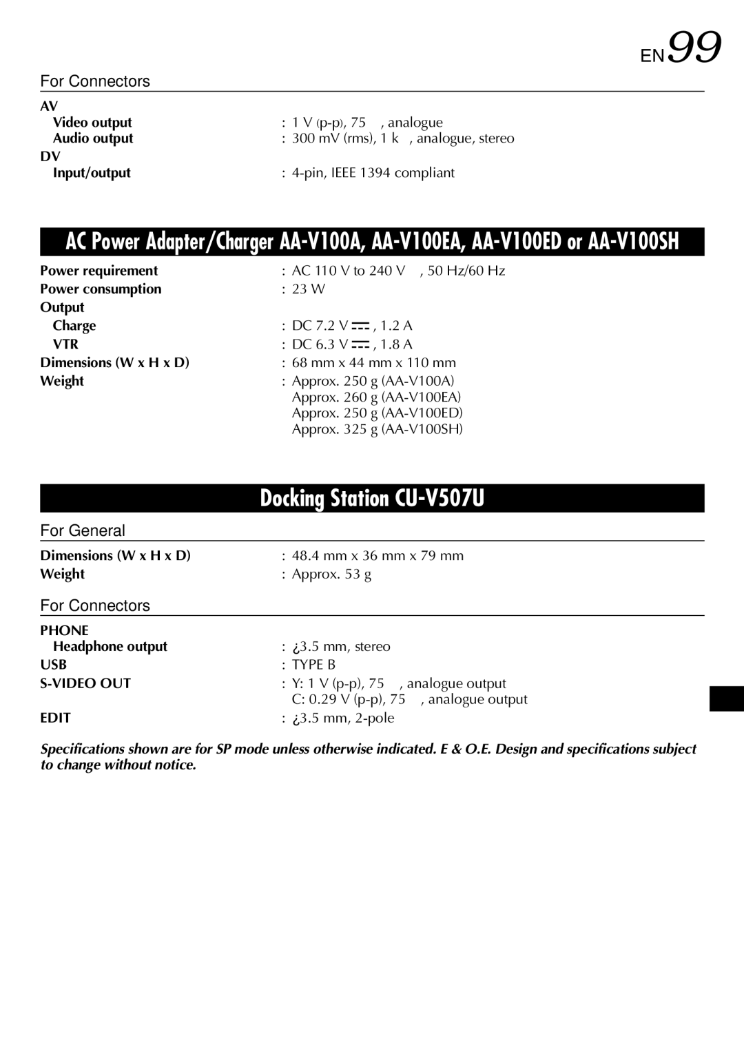 JVC LYT0844-001A specifications EN99 