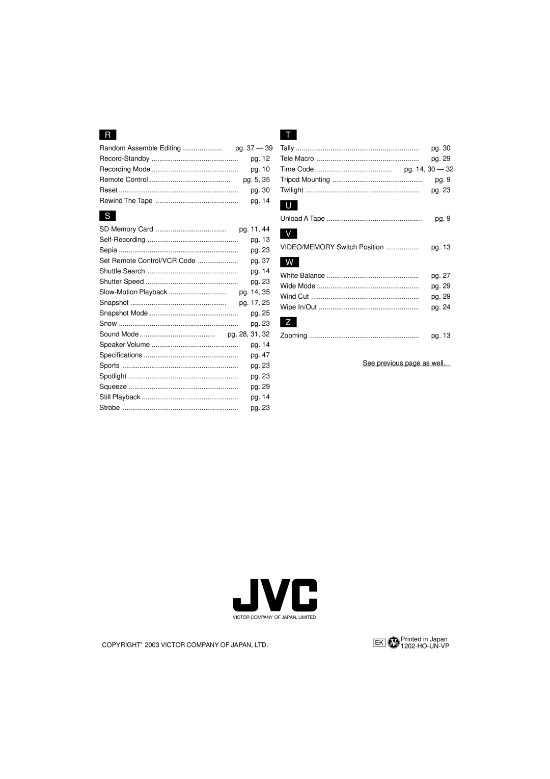 JVC LYT1145-001A manual See previous page as well 