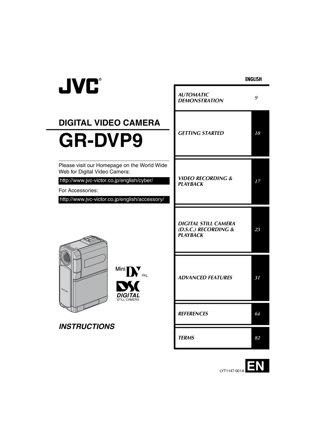 JVC LYT1147-001A manual GR-DVP9 