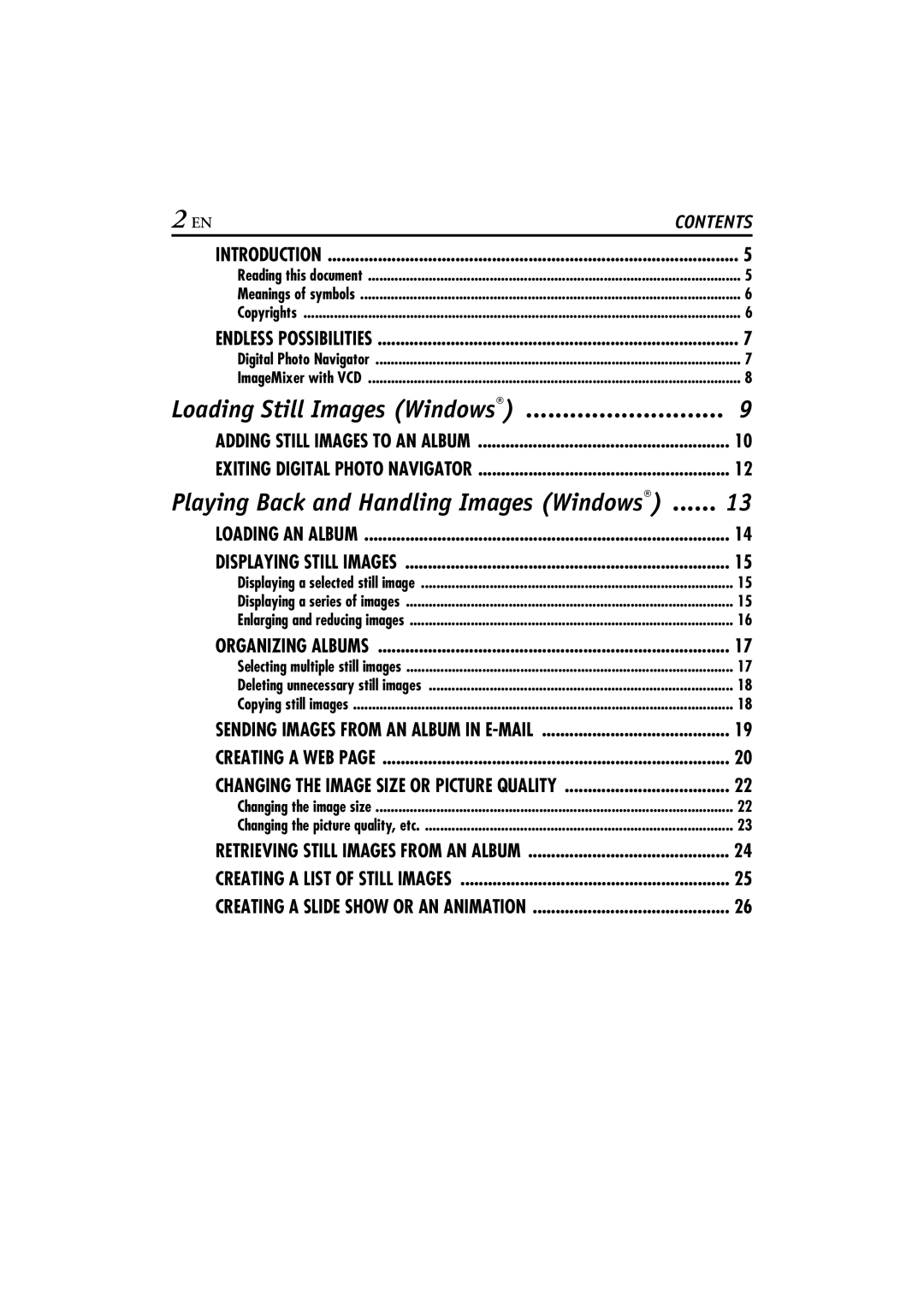 JVC LYT1147-001A manual Loading Still Images Windows 