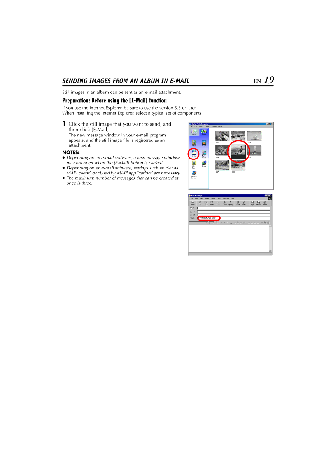 JVC LYT1147-001A manual Preparation Before using the E-Mail function 