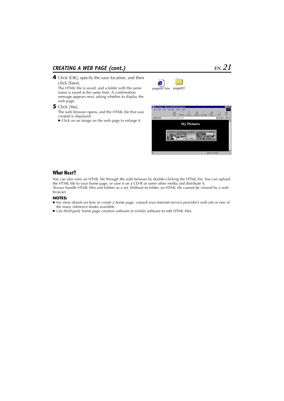 JVC LYT1147-001A manual What Next?, Click OK, specify the save location, and then click Save 