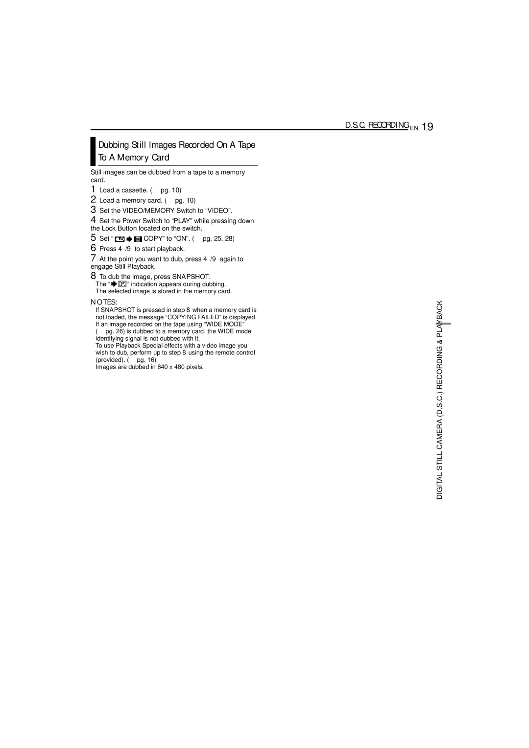 JVC 0104-FO-ID-PJ, LYT1265-001B manual Dubbing Still Images Recorded On a Tape To a Memory Card, C. Recording EN 