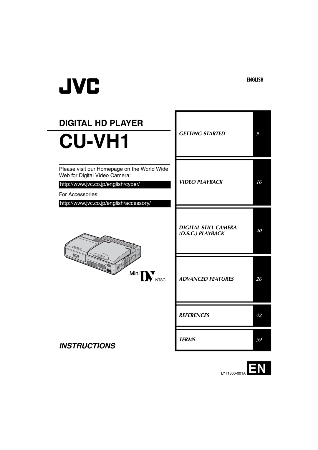 JVC LYT1300-001A manual CU-VH1 