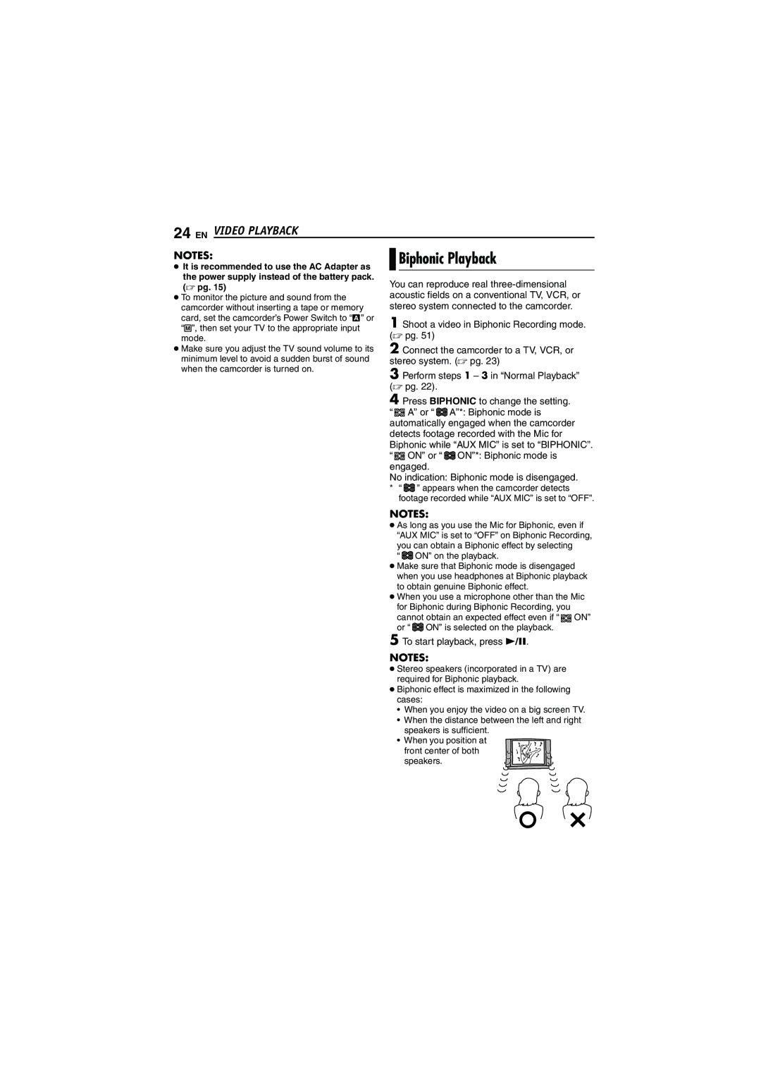 JVC LYT1393-001A manual Biphonic Playback 