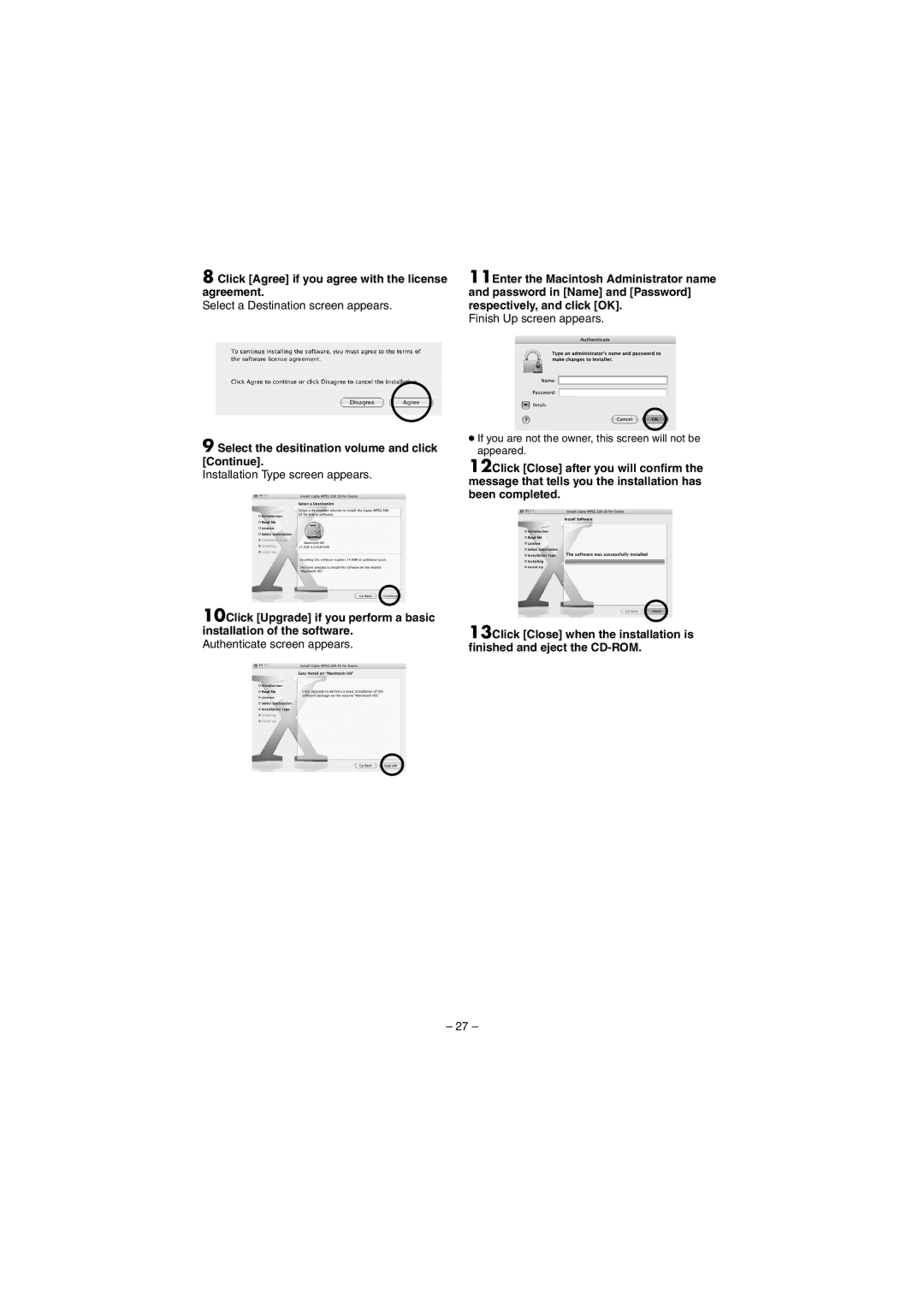 JVC LYT1495-001A Click Agree if you agree with the license agreement, Select the desitination volume and click Continue 