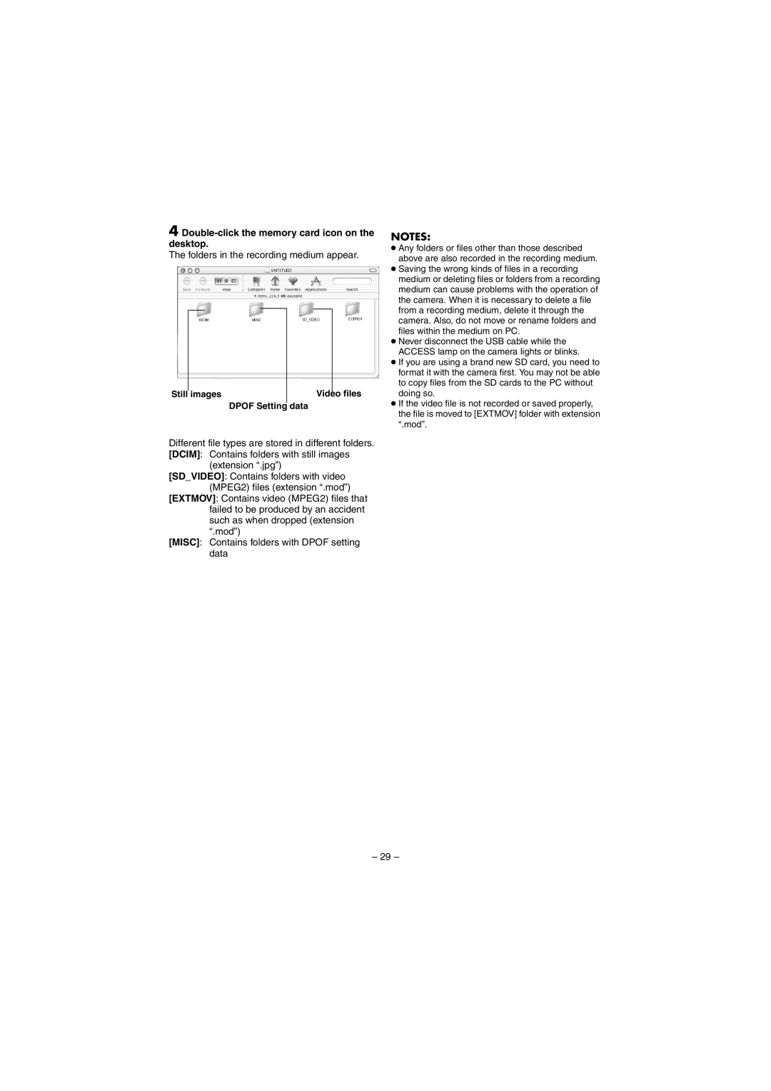 JVC LYT1495-001A manual Double-click the memory card icon on the desktop, Extension .jpg 